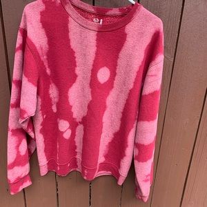 Up-cycled bleach dyed sweatshirt